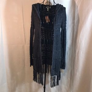 Mudd Open Work fringe cardigan.  NWT.  Sm